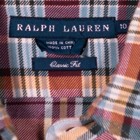 Ralph Lauren Women's Shirt Button Up Multicolor Plaid Classic Fit Blouse Top 10 - Picture 3 of 9